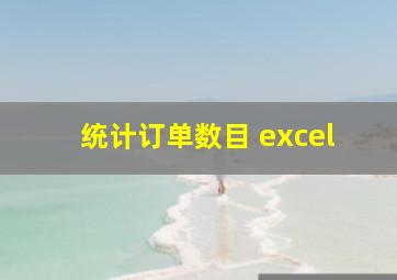 统计订单数目 excel